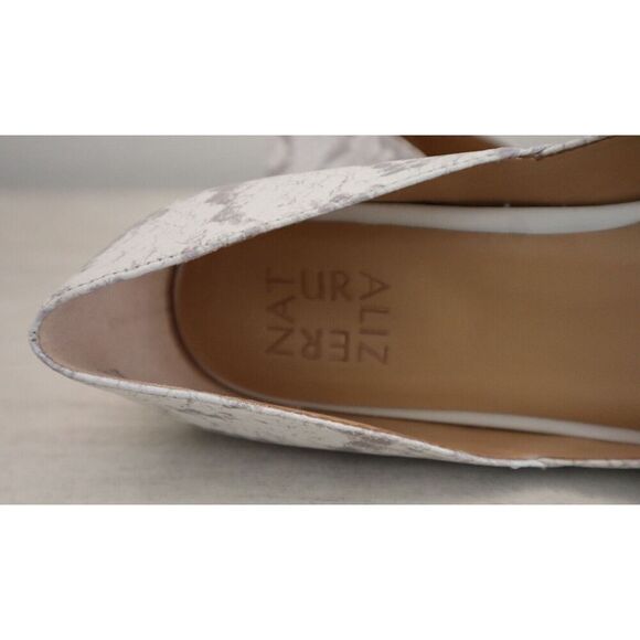 Naturalizer I9189L5100 Women Sz 7.5M White Snake Pattern Leather Cody Flats - Picture 10 of 11
